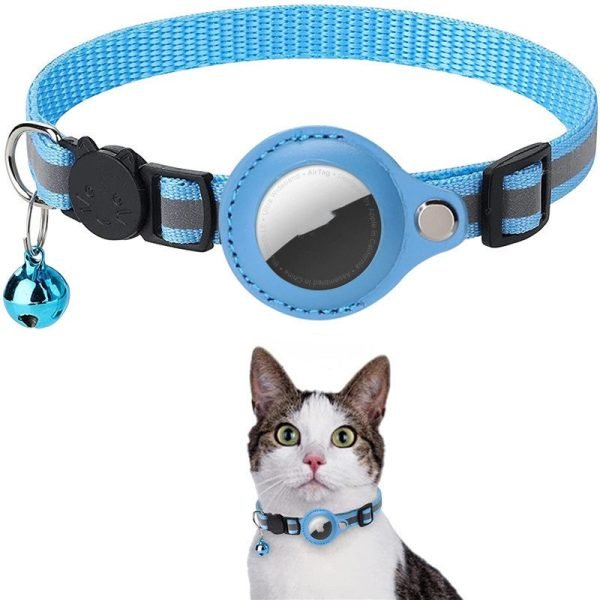 Reflective Collar Waterproof Holder Case For Airtag Air Tag Airtags Protective Cover Cat Dog Kitten Puppy Nylon Collar - Image 2