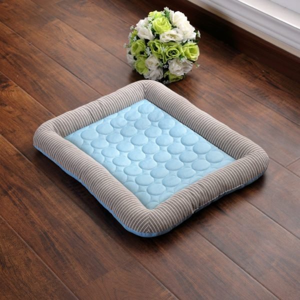 Pet Cooling Pad Bed For Dogs Cats Puppy Kitten Cool Mat Pet Blanket Ice Silk Material Soft For Summer Sleeping  Blue Breathable - Image 3