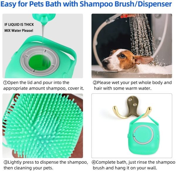 Pet Dog Shampoo Massager Brush Cat Massage Comb Grooming Scrubber Shower Brush For Bathing Short Hair Soft Silicone Brushes - Image 4