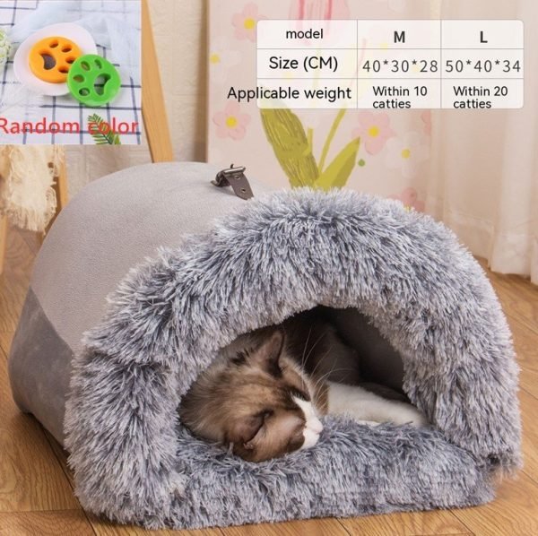 New Splice Portable Pet Nest Portable Autumn And Winter Warm Dog Nest Moisture-proof Long Fur Cat Nest Cross Border Pet Nest - Image 8