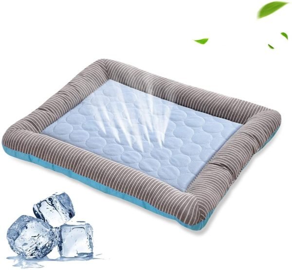 Pet Cooling Pad Bed For Dogs Cats Puppy Kitten Cool Mat Pet Blanket Ice Silk Material Soft For Summer Sleeping  Blue Breathable - Image 2