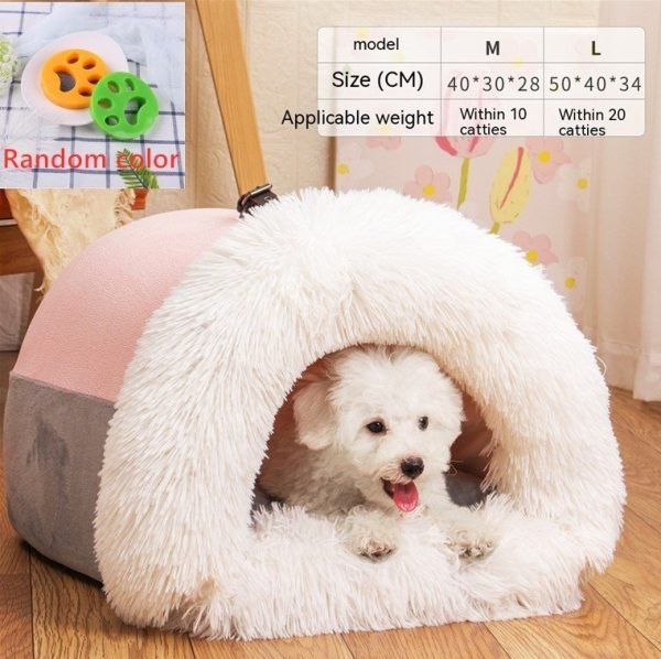 New Splice Portable Pet Nest Portable Autumn And Winter Warm Dog Nest Moisture-proof Long Fur Cat Nest Cross Border Pet Nest - Image 7