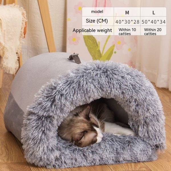 New Splice Portable Pet Nest Portable Autumn And Winter Warm Dog Nest Moisture-proof Long Fur Cat Nest Cross Border Pet Nest - Image 3