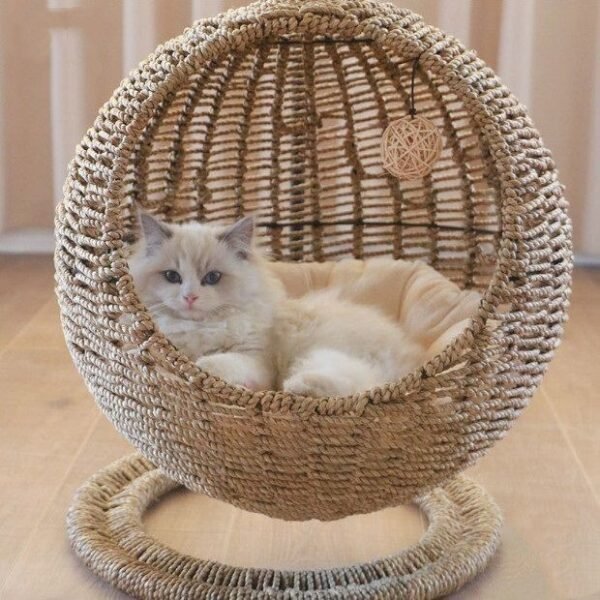 Pet Cat Litter Round Semi-enclosed Opening Cat Hanging Basket - Image 7