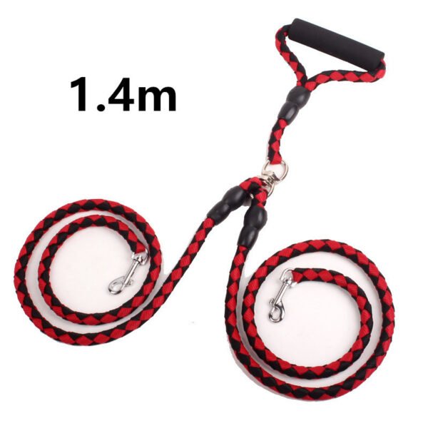 Double-Ended Traction Rope For Walking The Dog Hand-Double-Ended Traction Rope One Plus Two Leash Collar Pet Supplies Dog Collar - Image 3