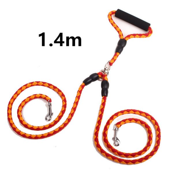 Double-Ended Traction Rope For Walking The Dog Hand-Double-Ended Traction Rope One Plus Two Leash Collar Pet Supplies Dog Collar - Image 4