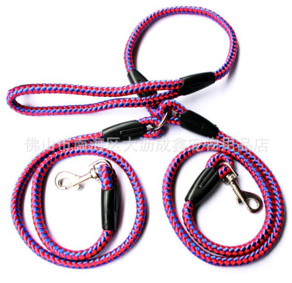 Double-Ended Traction Rope For Walking The Dog Hand-Double-Ended Traction Rope One Plus Two Leash Collar Pet Supplies Dog Collar - Image 6