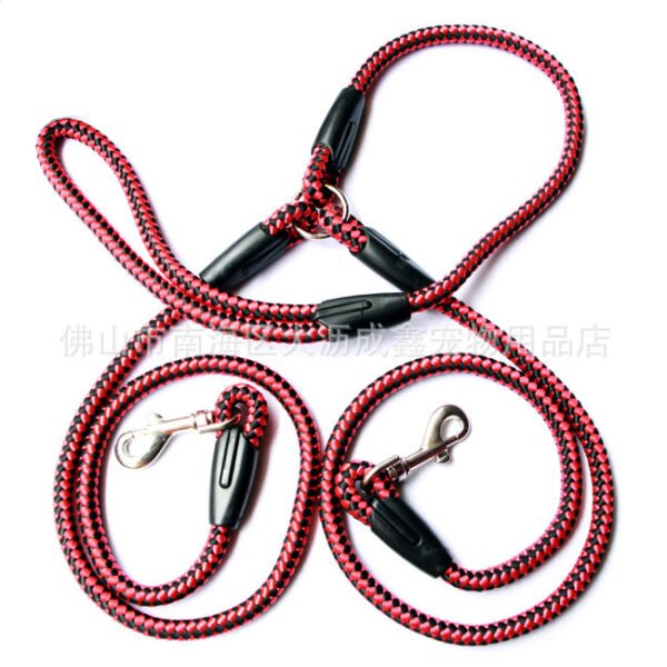 Double-Ended Traction Rope For Walking The Dog Hand-Double-Ended Traction Rope One Plus Two Leash Collar Pet Supplies Dog Collar - Image 7