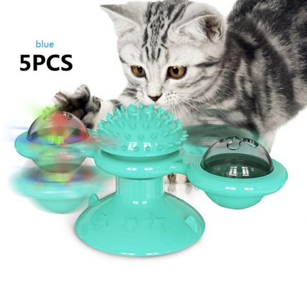 Cat Rotating Windmill Multi-Function Toys Itch Scratching Device Teeth Shining Toy - Image 9