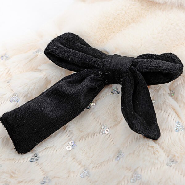 Elegant bow plush coat dog clothes Bomei Teddy clothes spring and autumn wear breathable pet clothes - Image 3