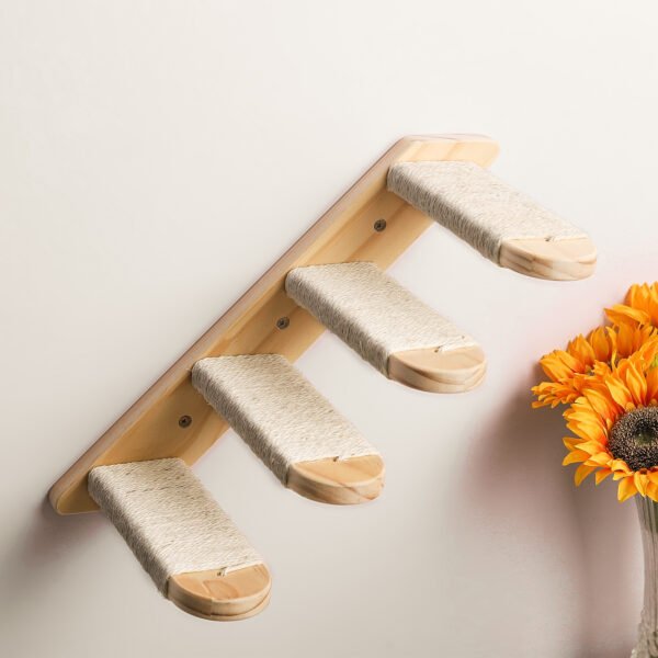 Pine Wood Cat Climbing Frame Cat Wall Hammock Staircase Room Space Capsule Cat Toy - Image 4