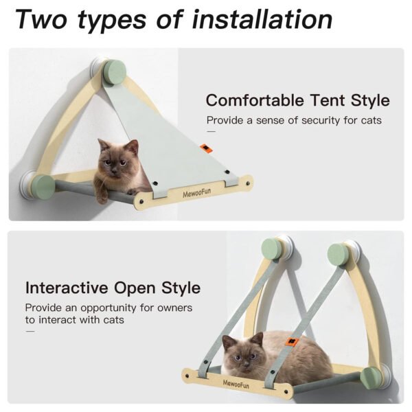 Cat Hammock Pet Hanging Beds Cat Sunny Window Seat Mount Soft Pet Shelf Seat Beds Holds Up to 30 lbs Detachable Cat Supplies - Image 4