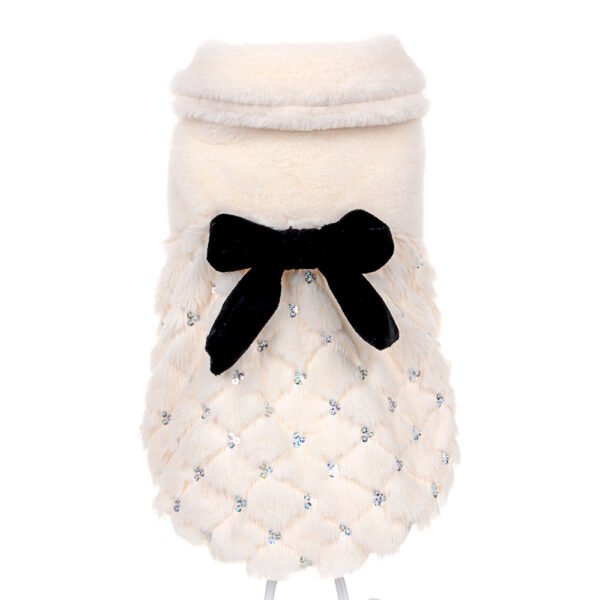 Elegant bow plush coat dog clothes Bomei Teddy clothes spring and autumn wear breathable pet clothes - Image 5