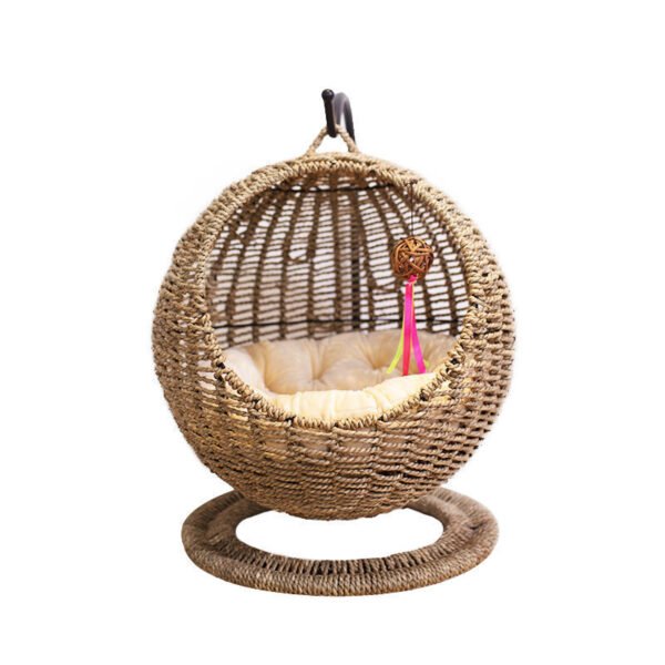 Pet Cat Litter Round Semi-enclosed Opening Cat Hanging Basket - Image 3