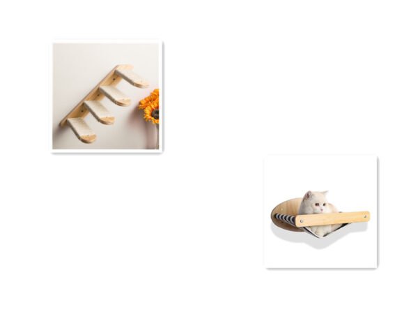 Pine Wood Cat Climbing Frame Cat Wall Hammock Staircase Room Space Capsule Cat Toy - Image 6