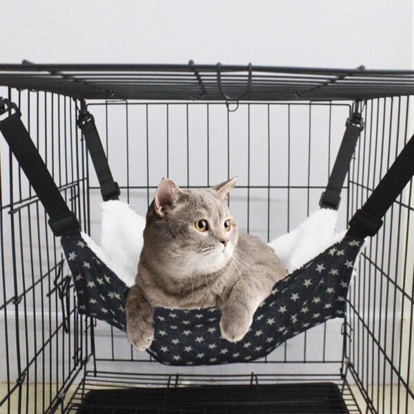 Lamb Fleece Cat Hanging Beds Pets Cage Hammock Bed For Kitten Hanging Seat Indoor Durable Winter Cat Bed Kitty Nest Puppy Cushion Pet Products - Image 4