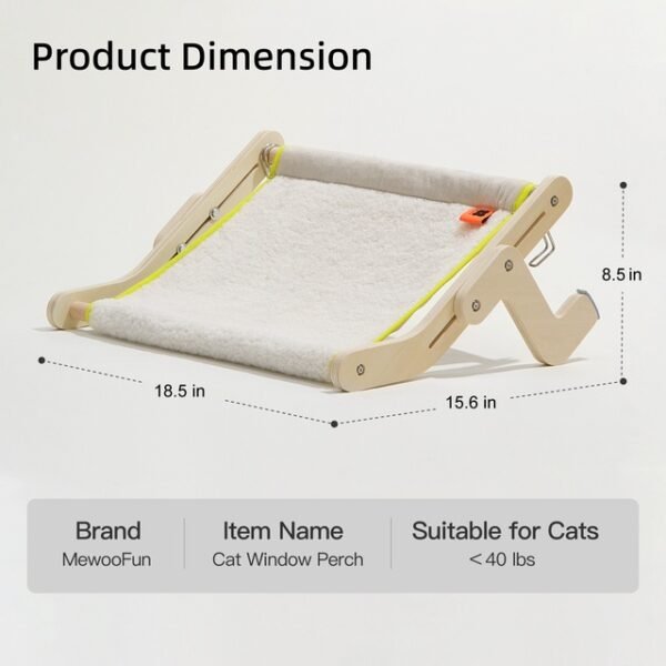 Mewoofun Cat Window Perch Winter Season Mat Easy Washable Quality Fabric 40 Lbs Hot Selling Hammock Hanging Bed For Pet - Image 4