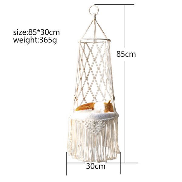 Macrame Hanging Pet Bed Macrame Cat Hammock Wall Hanging Cat Hammock Macrame Cat Bed-Pet Gifts Hammock Macrame Cat Swing - Image 5