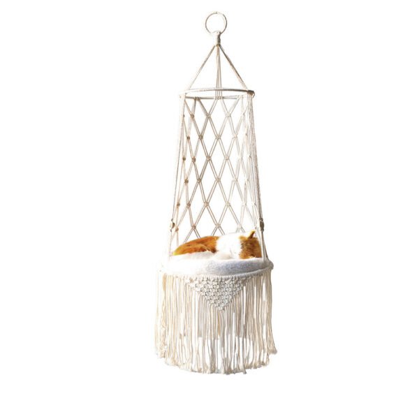 Macrame Hanging Pet Bed Macrame Cat Hammock Wall Hanging Cat Hammock Macrame Cat Bed-Pet Gifts Hammock Macrame Cat Swing - Image 3