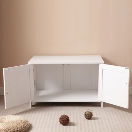 Cat Litter Box Enclosure, Litter Box Furniture Hidden With Barn Door, Wooden Cat Washroom Furniture, Cat House, End Table, Fit Most Of Litter Box - Image 10