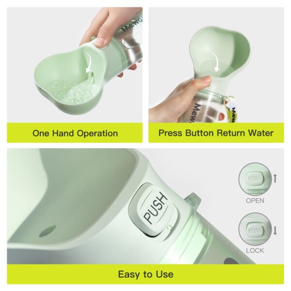 Mewoofun Pet Dog Water Bottle Feeder Bowl 2 in 1 Leak Proof Portable Food Bottle Pets Outdoor Travel Drinking Include Poop Bag - Image 10