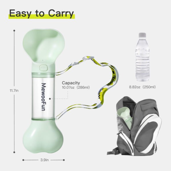 Mewoofun Pet Dog Water Bottle Feeder Bowl 2 in 1 Leak Proof Portable Food Bottle Pets Outdoor Travel Drinking Include Poop Bag - Image 7