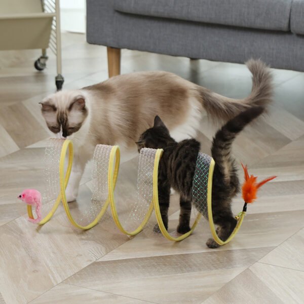 Cat Pets Toys Mouse Shape Balls Foldable Cat Kitten Play Tunnel Funny Cat Stick Mouse Supplies Simulation Mouse Pet Accessories - Image 6
