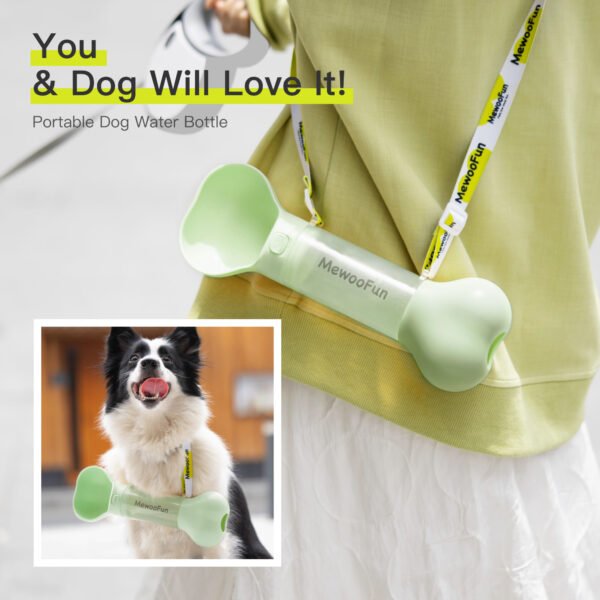 Mewoofun Pet Dog Water Bottle Feeder Bowl 2 in 1 Leak Proof Portable Food Bottle Pets Outdoor Travel Drinking Include Poop Bag - Image 4