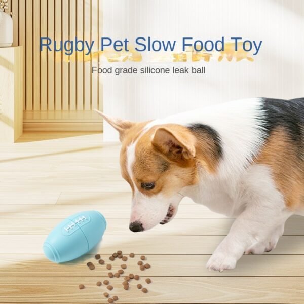 Silicone Toys For Pets Toys To Relieve Boredom For Dogs Bite Resistant Rugby Food Leaks - Image 3