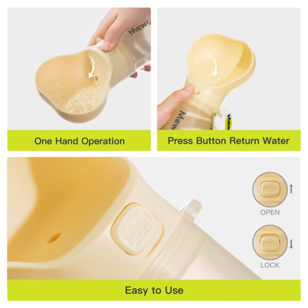 Mewoofun Pet Dog Water Bottle Feeder Bowl 2 in 1 Leak Proof Portable Food Bottle Pets Outdoor Travel Drinking Include Poop Bag - Image 2
