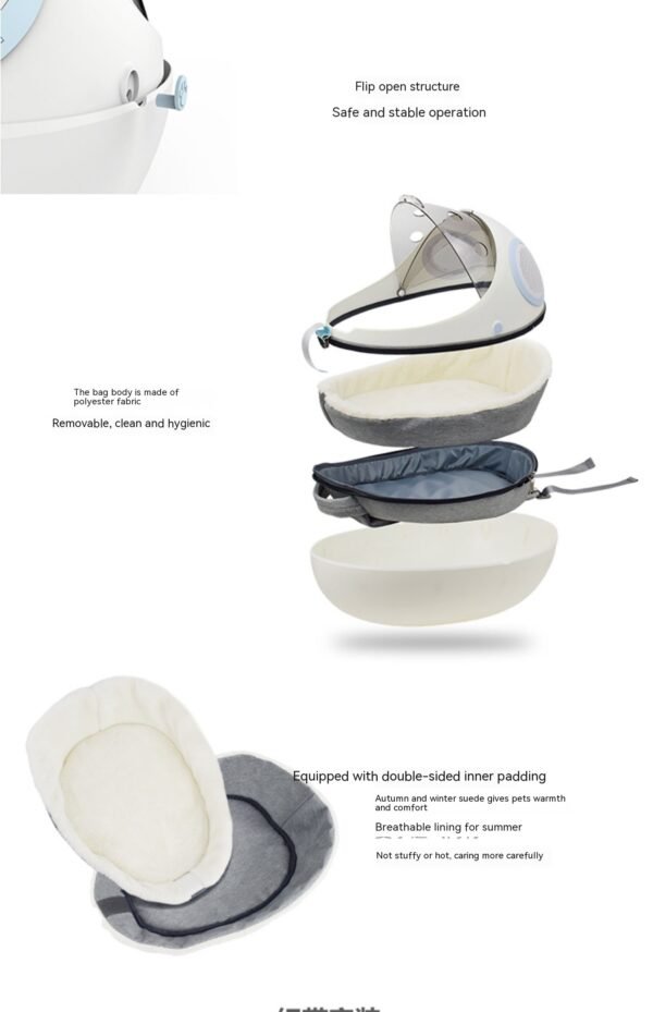 Breathable Egg Shell Cat Nest Pet Transparent Space Capsule Out Portable Backpack - Image 3