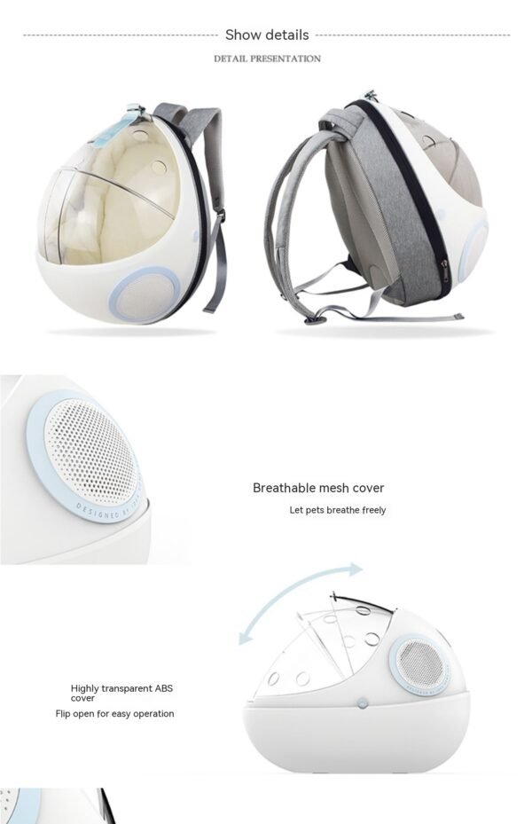Breathable Egg Shell Cat Nest Pet Transparent Space Capsule Out Portable Backpack - Image 8