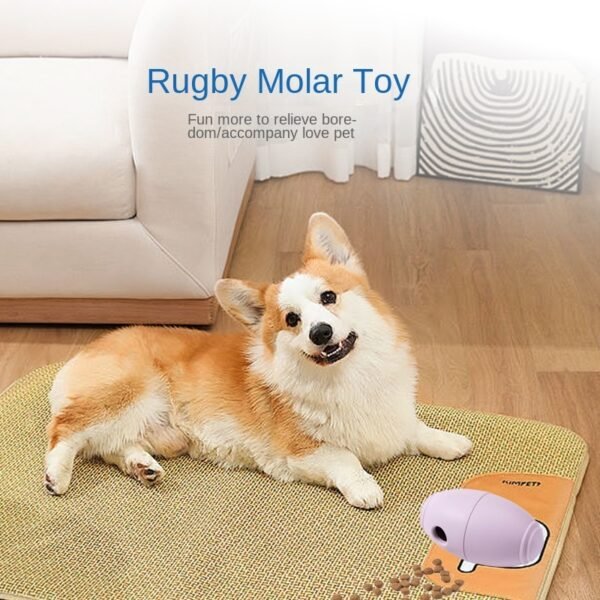 Silicone Toys For Pets Toys To Relieve Boredom For Dogs Bite Resistant Rugby Food Leaks - Image 6