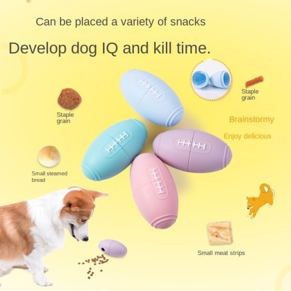 Silicone Toys For Pets Toys To Relieve Boredom For Dogs Bite Resistant Rugby Food Leaks - Image 10