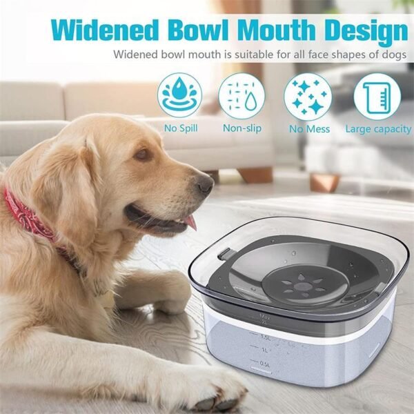 70oz Dog Water Bowl Large Capacity Spill Proof Dog Bowl Transparent 2L Visible Water Level Slow Drinking Bowl For Dogs And Cats Pet Products - Image 10