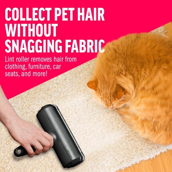 Pet Hair Remover With Reusable Sticky Applicator - Black Cat And Dog Hair Remover For Furniture, Sofas, Carpets, Clothing And Bedding - Portable Multi-Surface Hair Removal Tool - Image 2