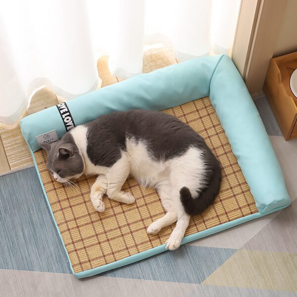 Summer Cooling Mats Cat Bed Dog Bed Dog Sofa Pet Mats Cat House Ice Pad Dog Sleeping Mats Cool Cold Bamboo Fiber Cat Bed - Image 6