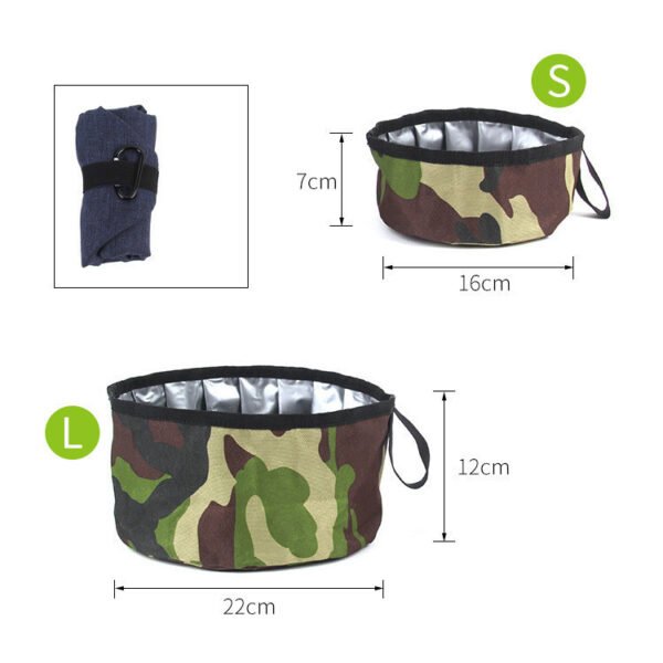 Oxford Cloth Outdoor Dog Food Bowl Portable Folding Food Bowl - Image 5
