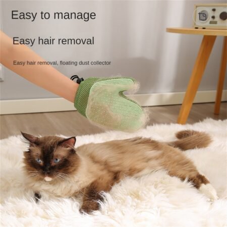 Cat Hair Glove Pet Fur Remover Glove Dog Grooming Glove Brush For Shedding Pet Hair Remover Mitt Cleaner Grooming Glove - Image 2