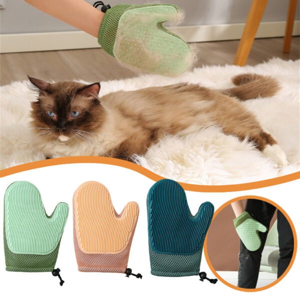 Cat Hair Glove Pet Fur Remover Glove Dog Grooming Glove Brush For Shedding Pet Hair Remover Mitt Cleaner Grooming Glove - Image 4