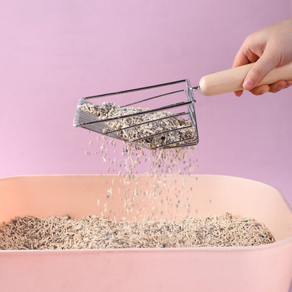Metal Filter Cat Litter Shovel Set Pet Toilet Cleaning Scoop Poop Clean Tool Large Wooden Handle Pets Supplies - Image 10