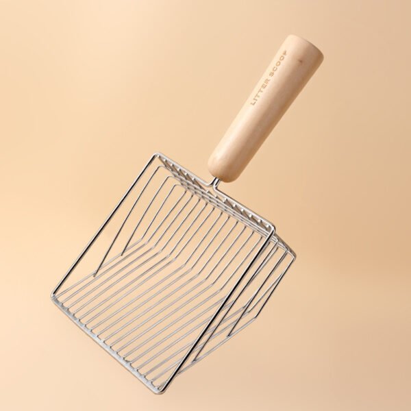 Metal Filter Cat Litter Shovel Set Pet Toilet Cleaning Scoop Poop Clean Tool Large Wooden Handle Pets Supplies - Image 3