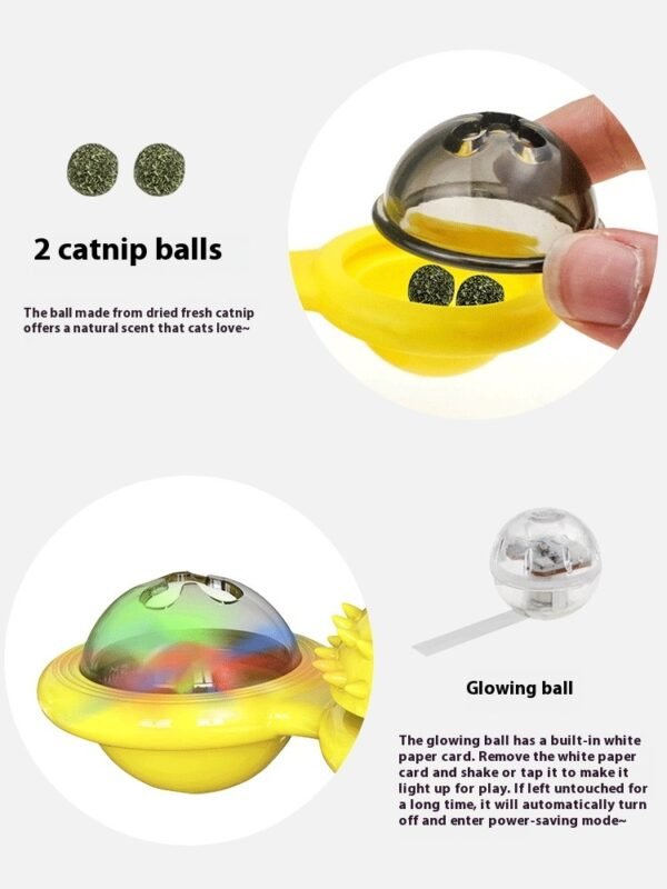 Cat Entertainment Set- Interactive Rotating Disk, Feather Teasers, Tumbler, Windmill Toy - Keeps Cats Active & Engaged - Image 6