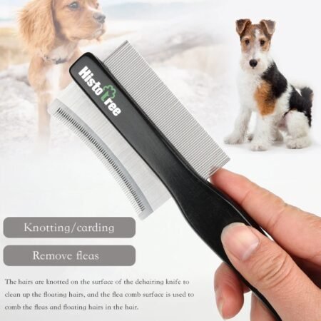 Pet Hair Comb Hair Remover Double-sided Easy Deshedding Brush For Cat Grooming Dog Grooming Flea Comb Pet Supplies - Image 4