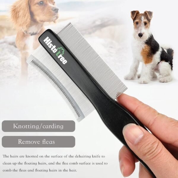 Pet Hair Comb Hair Remover Double-sided Easy Deshedding Brush For Cat Grooming Dog Grooming Flea Comb Pet Supplies - Image 4