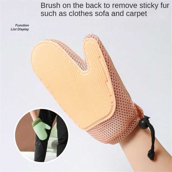 Cat Hair Glove Pet Fur Remover Glove Dog Grooming Glove Brush For Shedding Pet Hair Remover Mitt Cleaner Grooming Glove - Image 6