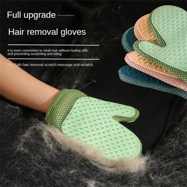 Cat Hair Glove Pet Fur Remover Glove Dog Grooming Glove Brush For Shedding Pet Hair Remover Mitt Cleaner Grooming Glove - Image 8