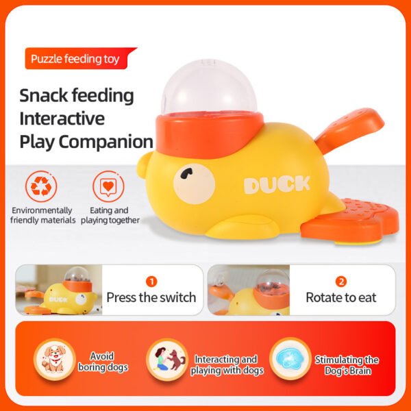 Dog Puzzle Feeder Interactive Pet Food Treat Dispenser Cartoon Duck Design Anti-slip Pets Automatic Feeder Toys For Dog Training Pet Products - Image 6