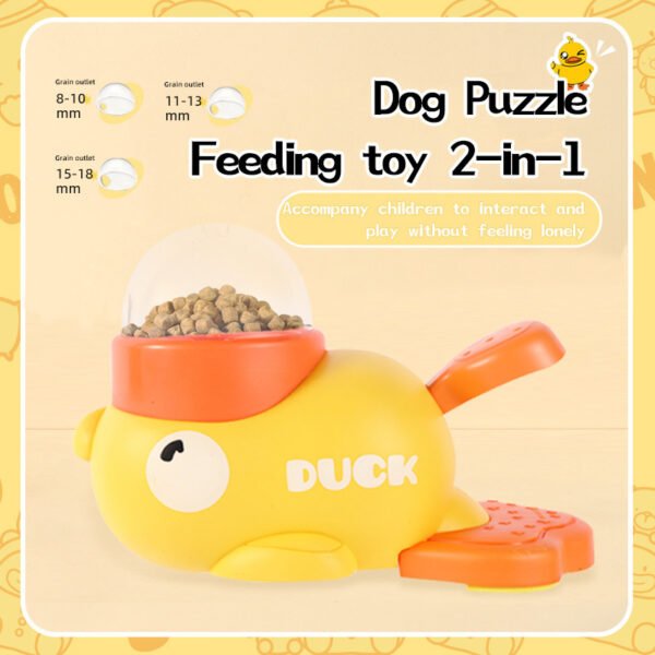Dog Puzzle Feeder Interactive Pet Food Treat Dispenser Cartoon Duck Design Anti-slip Pets Automatic Feeder Toys For Dog Training Pet Products - Image 4