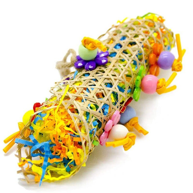 3pcs Parrot Gnawing Toys – Natural Rattan Ball & Wooden Set - Image 4